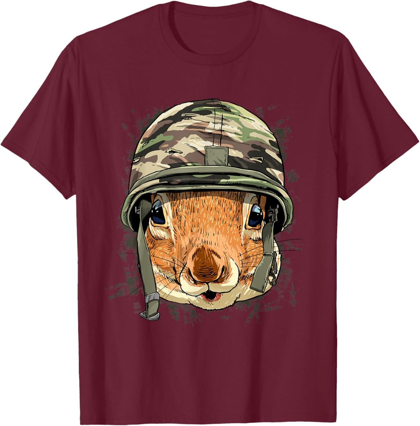 Squirrel Soldier Veteran Army Squirrel Rodent Animal Lover T-Shirt - T-Shirt | Maroon
