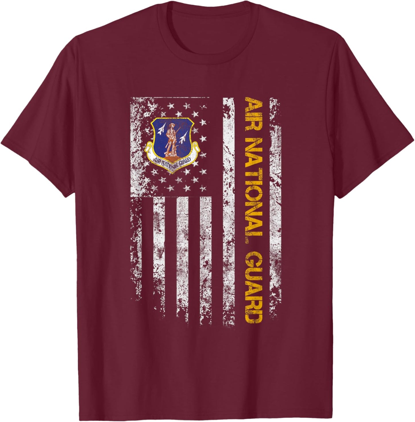 U.S Army Air National Guard Veteran Retired Military Vintage T-Shirt - T-Shirt | Maroon