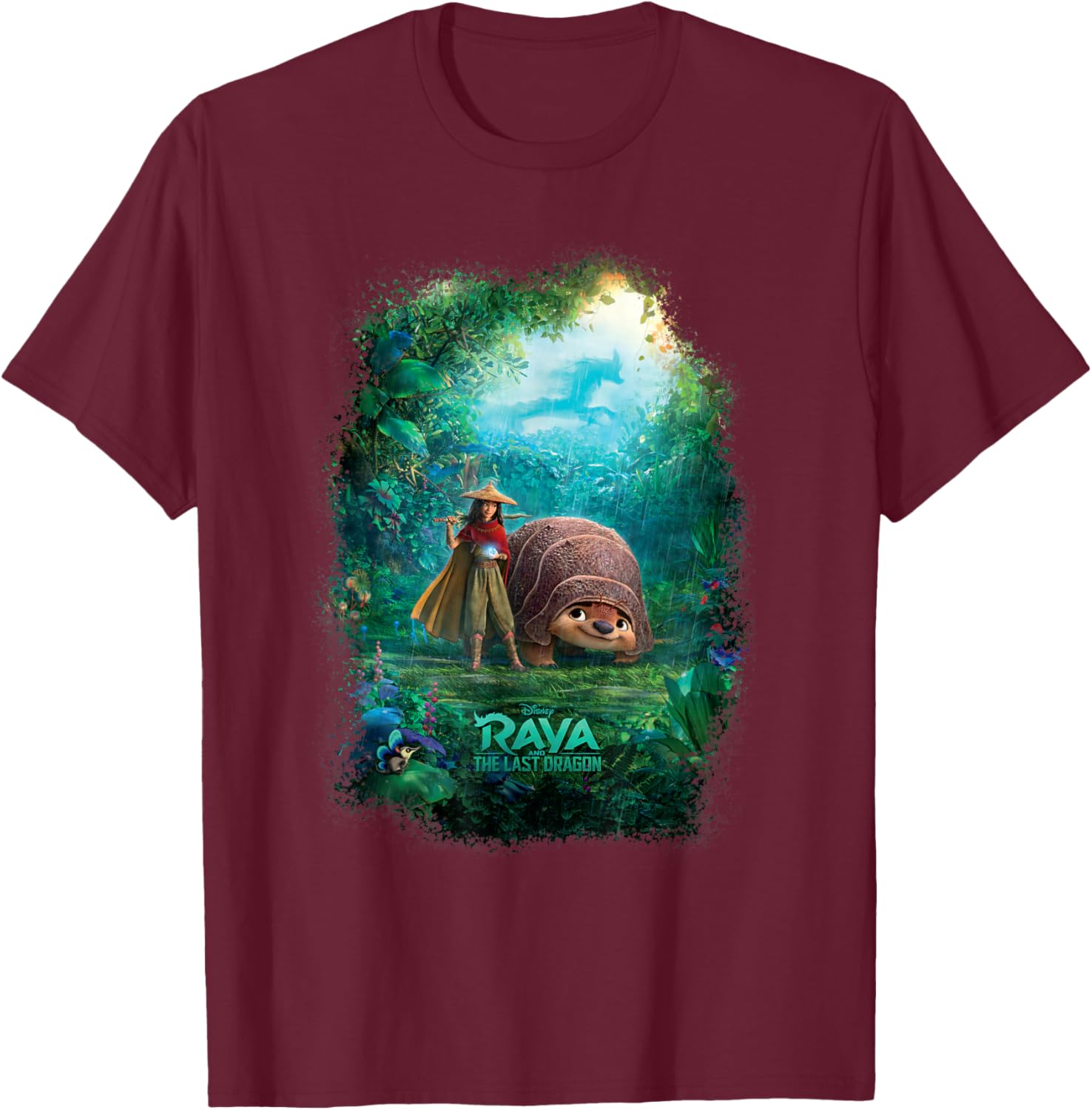 Disney Raya and the Last Dragon Tuk Sisu Movie Poster T-Shirt - T-Shirt | Maroon