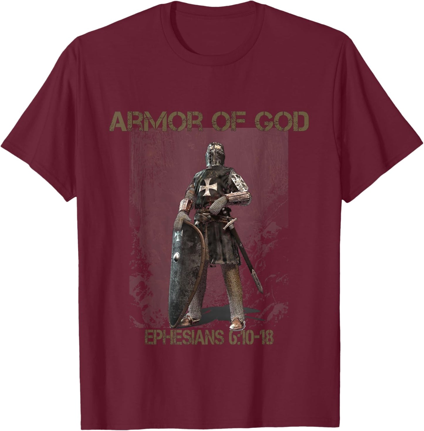 Christian T S Bible Verse T S Scripture T S Armor of God T T-Shirt - T-Shirt | Maroon