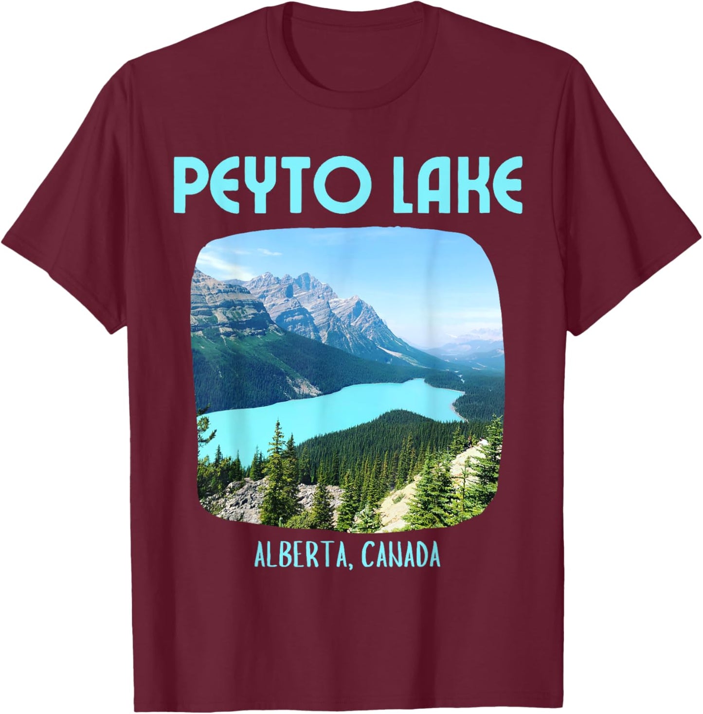 Peyto Lake Banff National Park T-Shirt - T-Shirt | Maroon