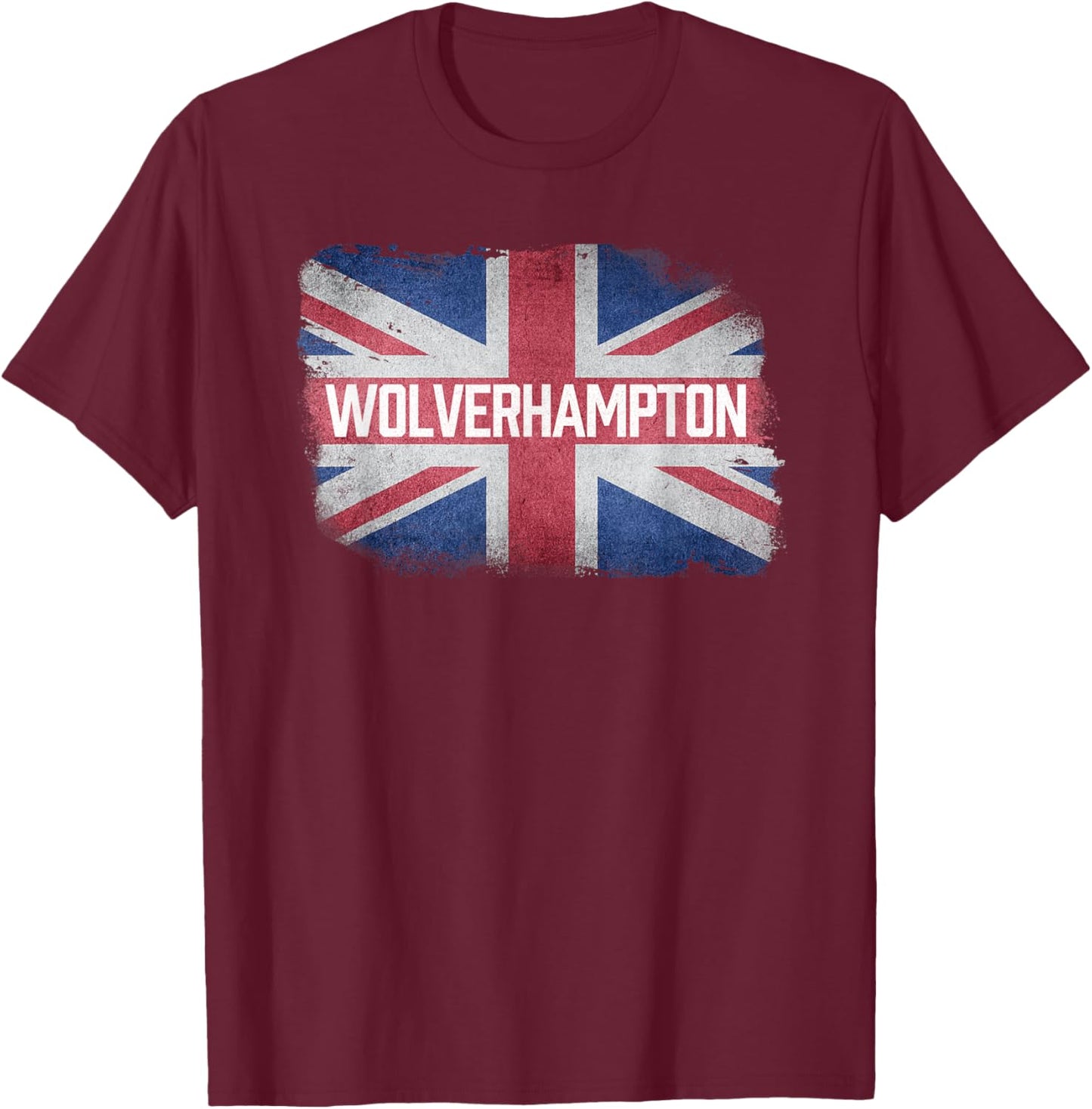 Wolverhampton | United Kingdom British Flag Vintage Souvenir T-Shirt - T-Shirt | Maroon
