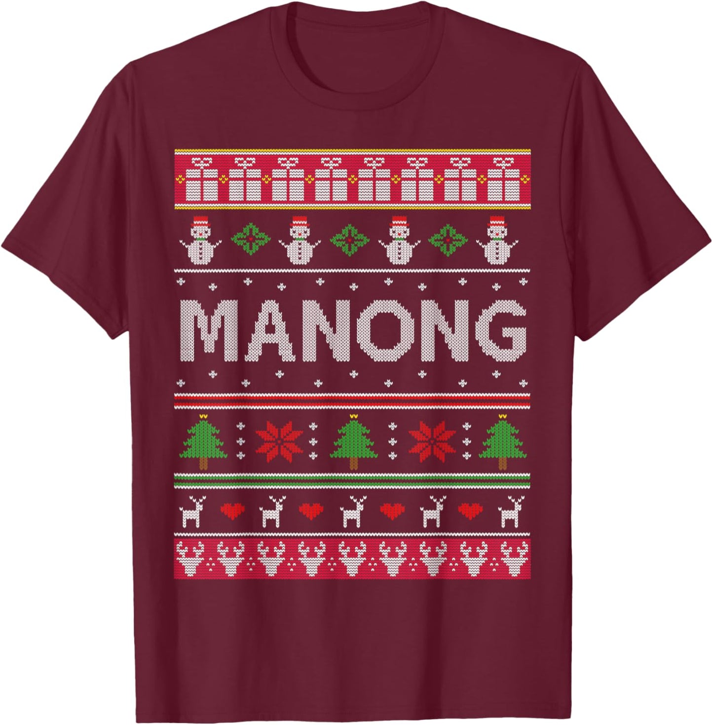 Manong Filipino Grandpa Gifts for Christmas from grandkids T-Shirt - T-Shirt | Maroon