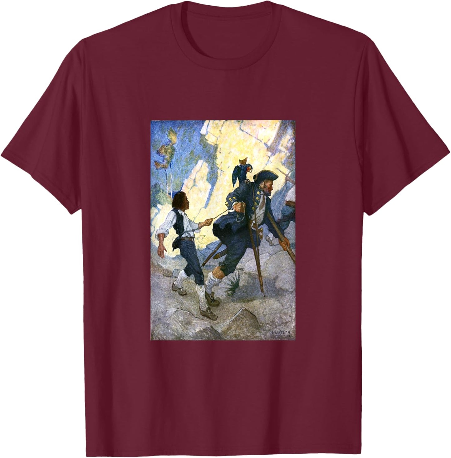 Long John Silver The Pirate T-Shirt - T-Shirt | Maroon