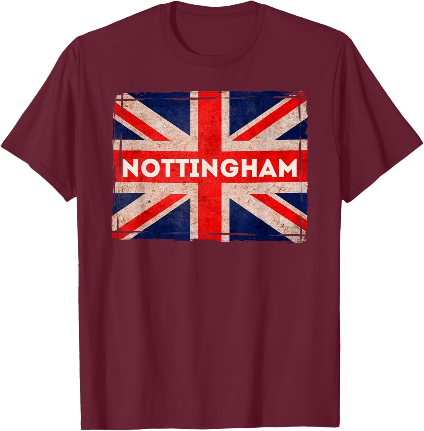 Nottingham Flag Nottinghamshire Born Bred T-Shirt - T-Shirt | Maroon