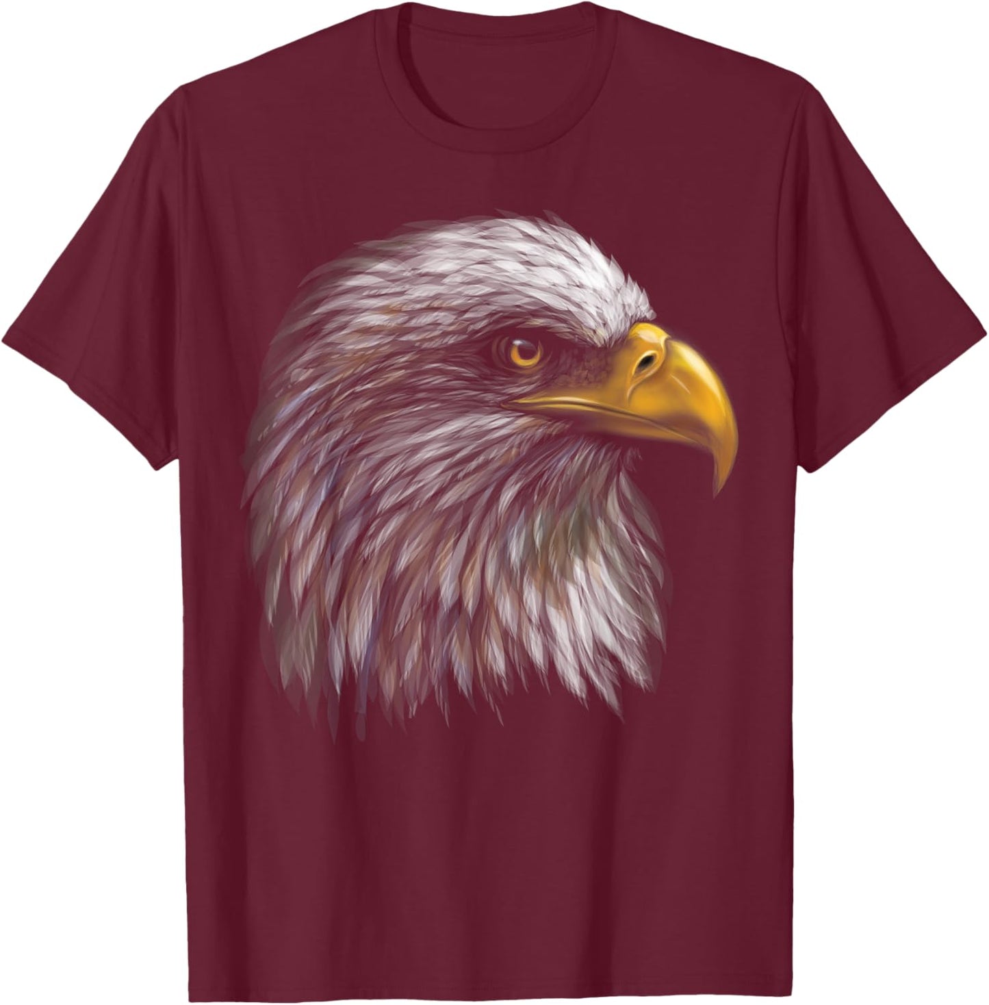 Cute Bald Eagle Head Black Art for Lovers of Eagles Birds T-Shirt - T-Shirt | Maroon