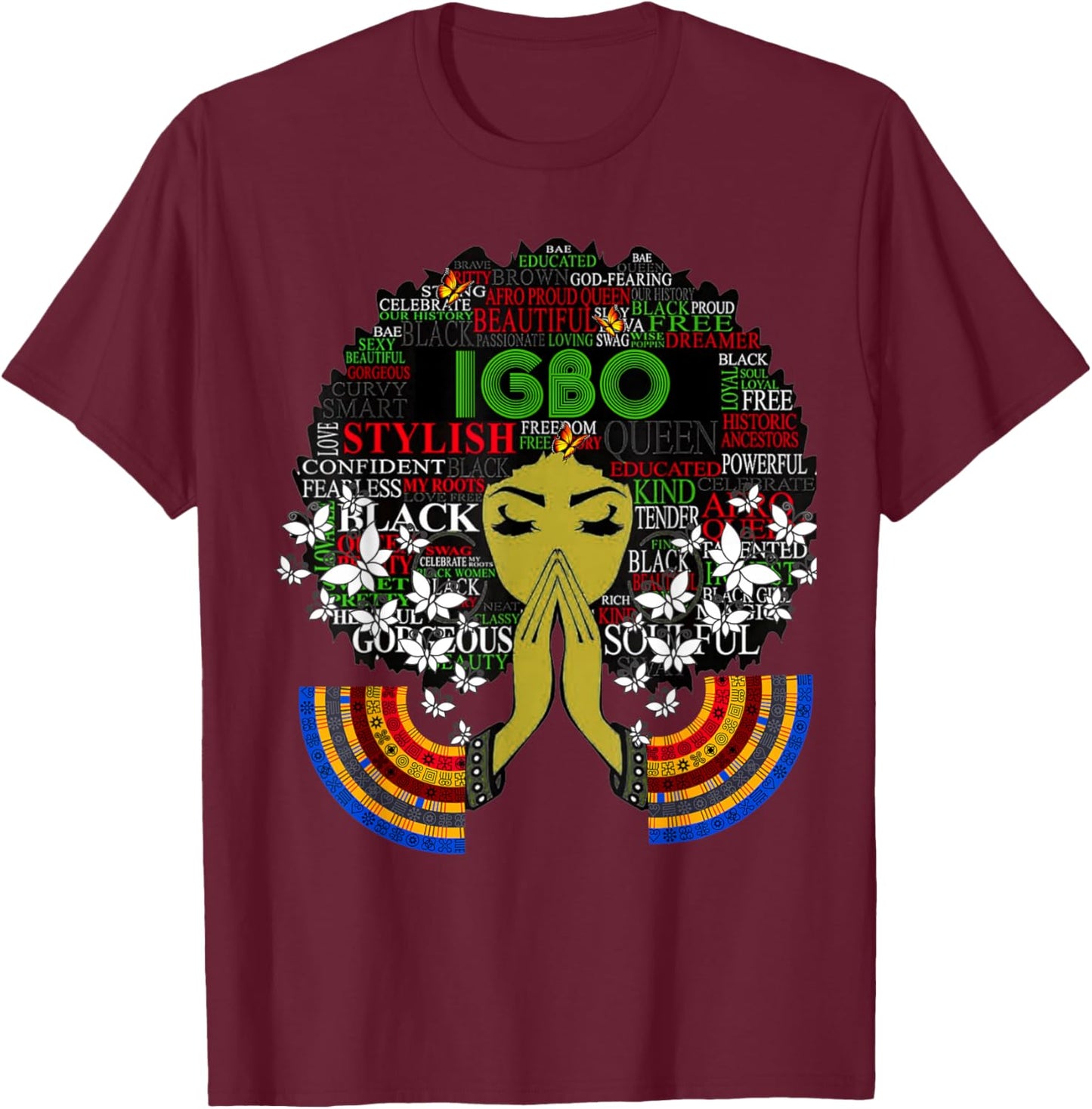 Igbo Girl - Cute Nigerian Girl Of Nigeria T-Shirt - T-Shirt | Maroon