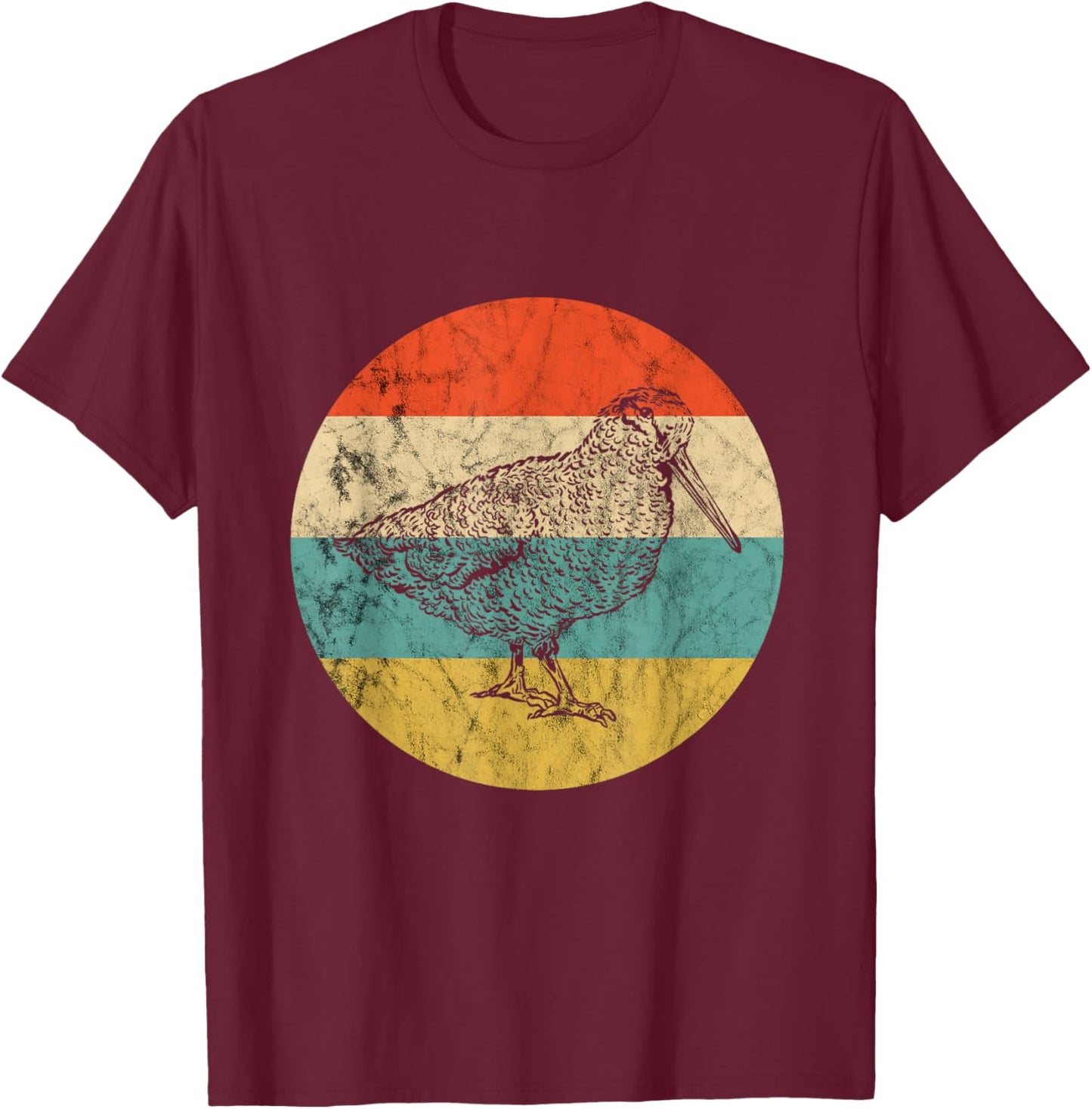 Woodcock Retro Vintage Timberdoodle Woodcock Lover Bogsucker T-Shirt - T-Shirt | Maroon