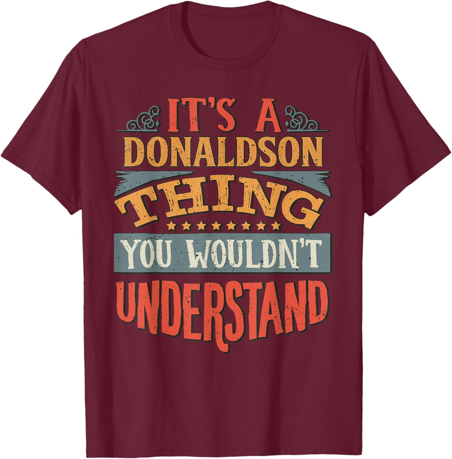 Donaldson Name T-Shirt - T-Shirt | Maroon
