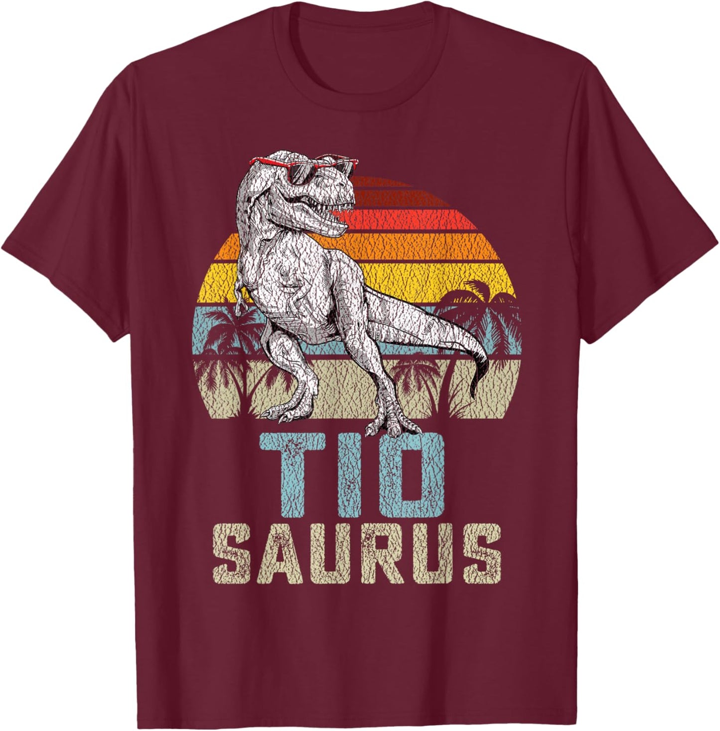 Tiosaurus T Rex Dinosaur Tio Saurus Family Matching T-Shirt - T-Shirt | Maroon