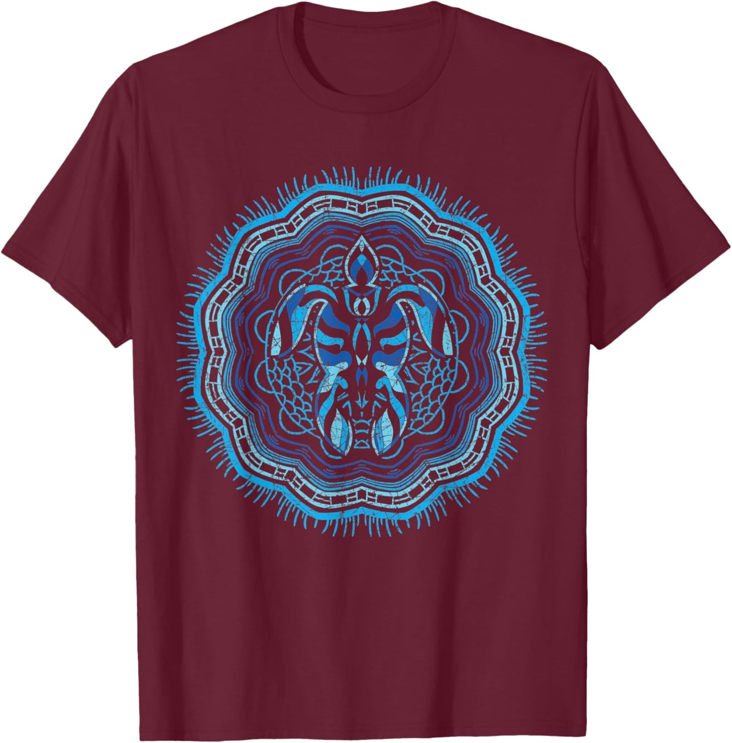 Tribal Ocean Animal Lover Hawaiian Tattoo Sea Turtle T-Shirt - T-Shirt | Maroon