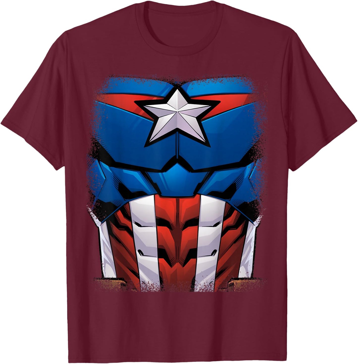 Marvel Captain America Animated Avengers Halloween Costume T-Shirt - T-Shirt | Maroon