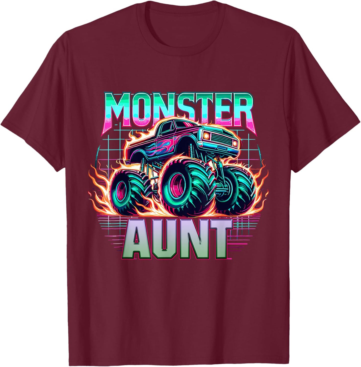 Monster Truck Aunt Monster Truck Are My Jam Truck Lovers T-Shirt - T-Shirt | Maroon