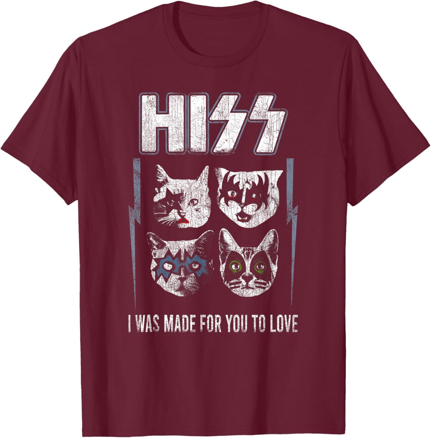 Hissing Stone Cats T-Shirt - T-Shirt | Maroon