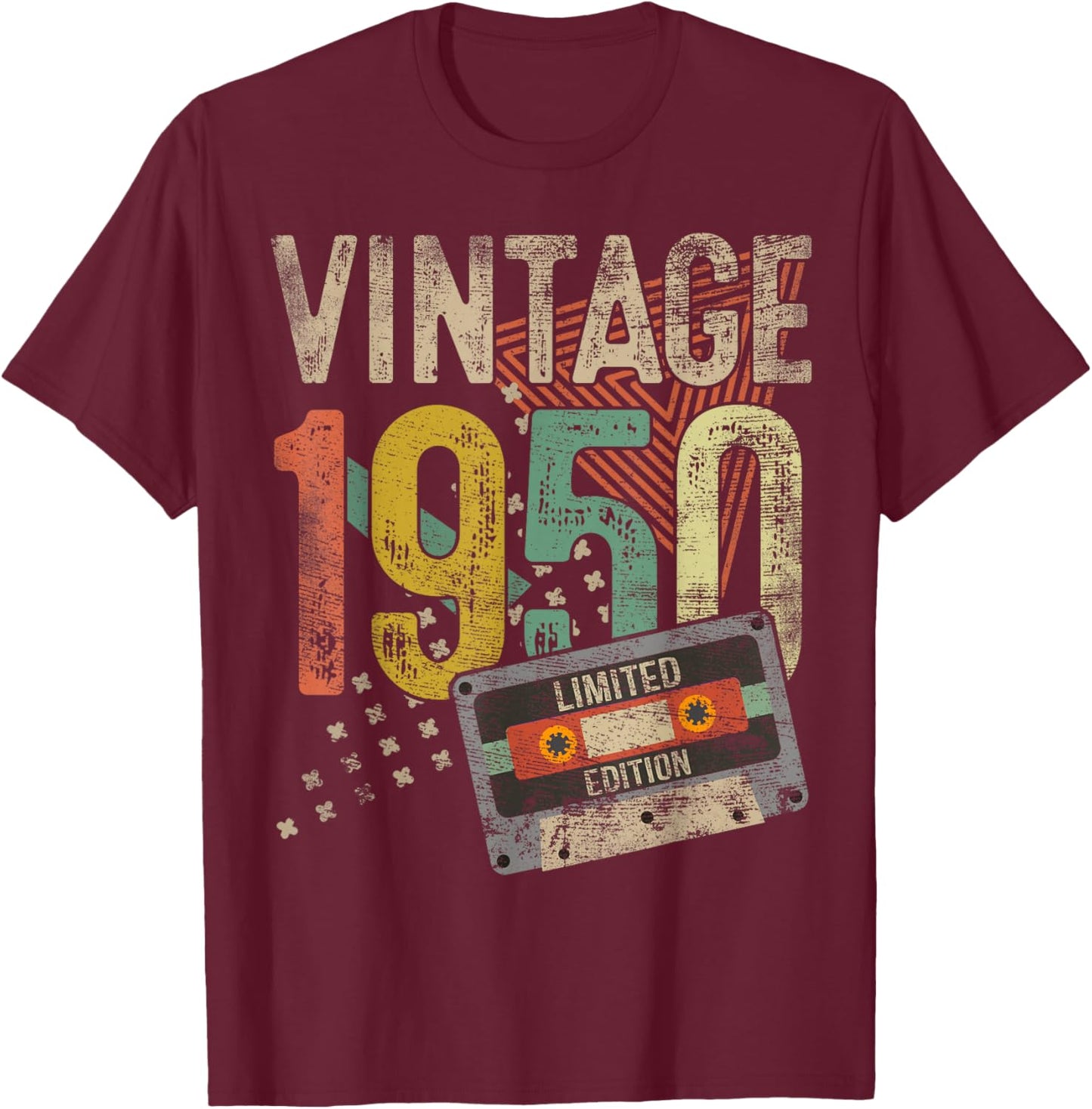 Vintage 1950 75th Birthday Gifts Women 75 Year Old T-Shirt - T-Shirt | Maroon