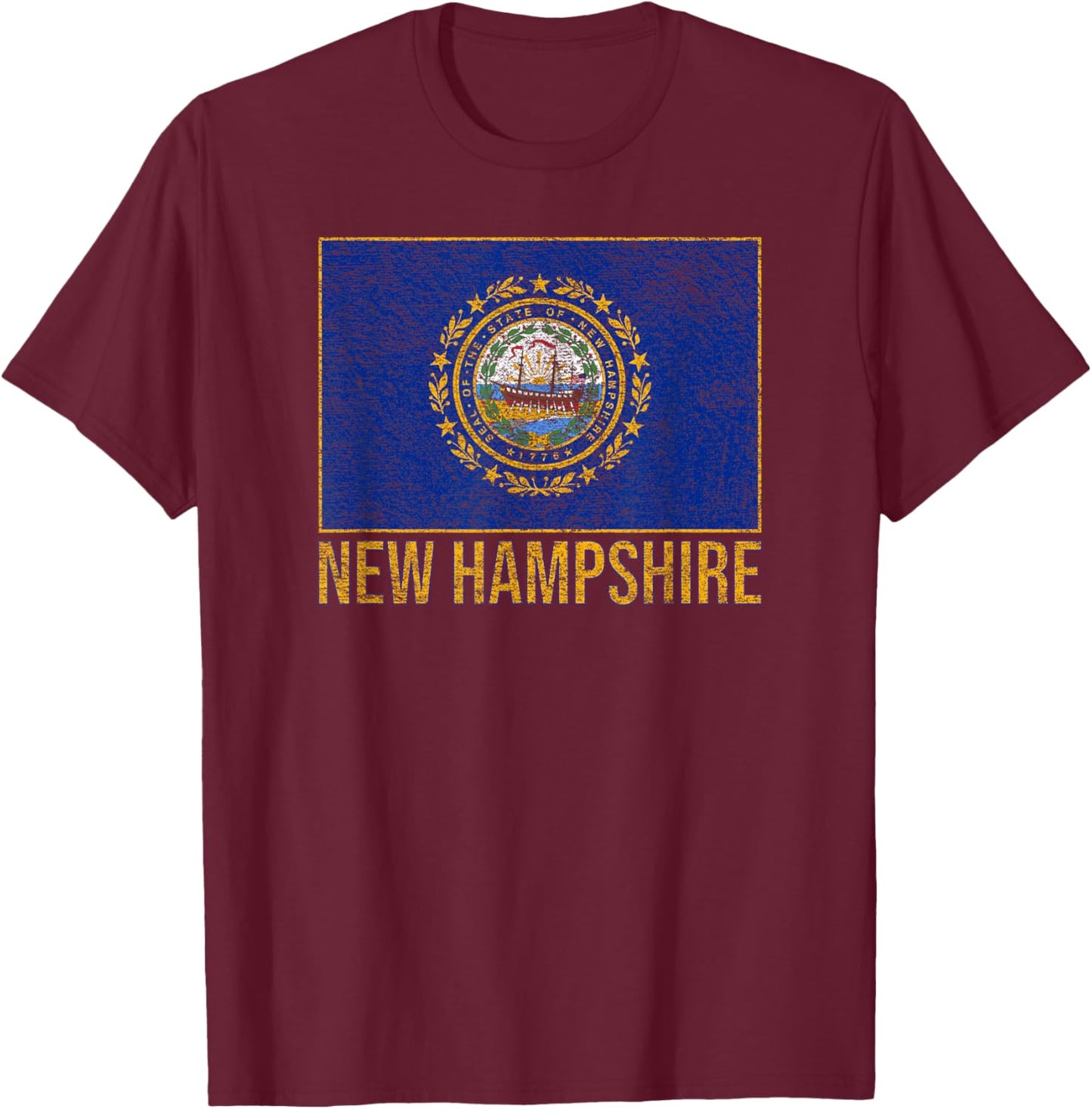 Hamshire State Flag. T-Shirt - T-Shirt | Maroon
