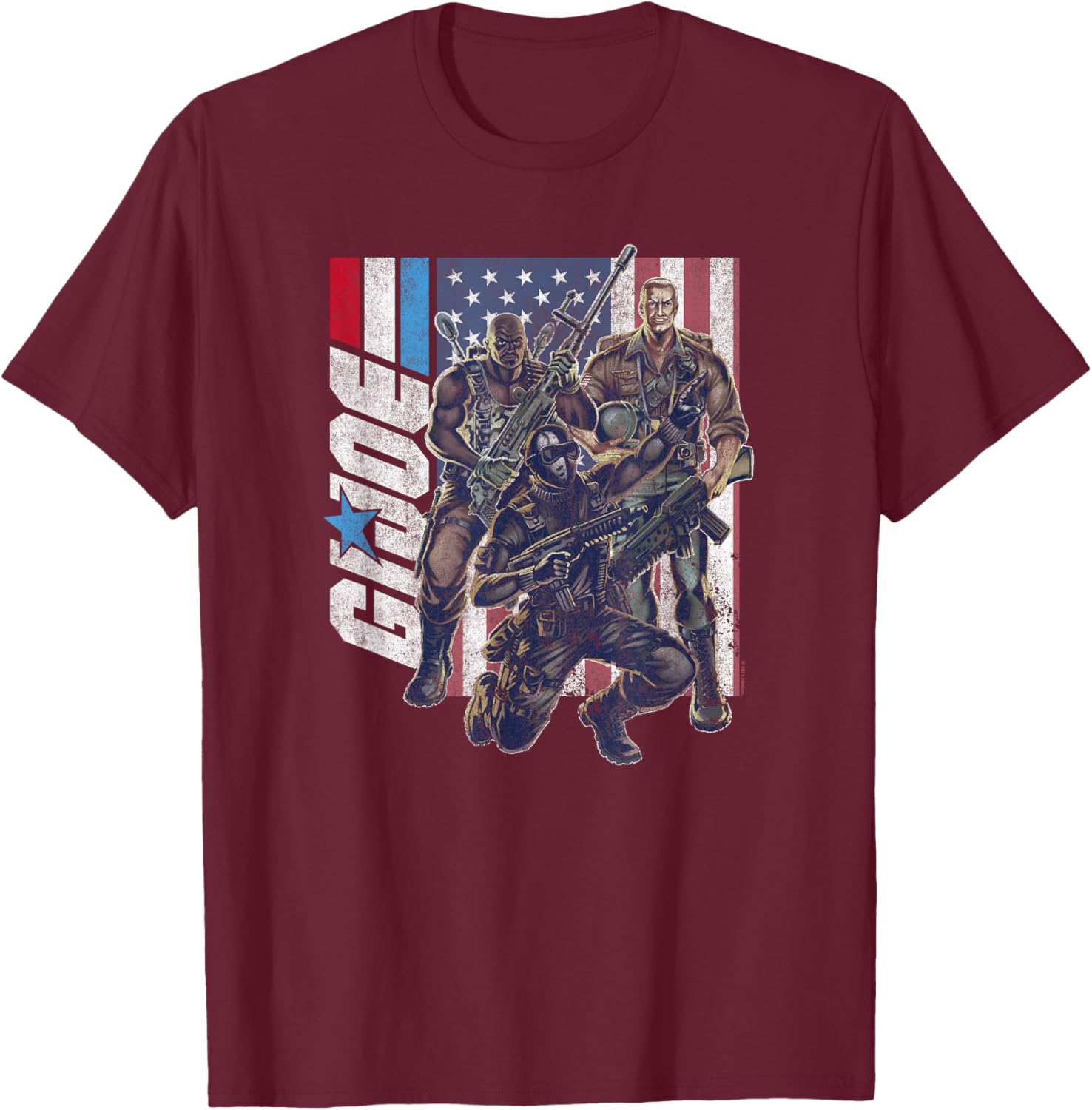 G.I. Joe Group Shot Fourth of July Trio of Patriots T-Shirt - T-Shirt | Maroon