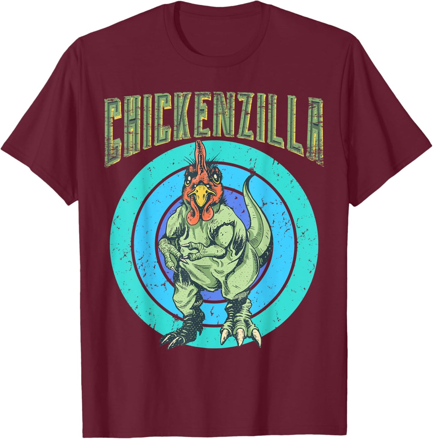 Chickenzilla Funny Chicken Shirt Dinosaur Chicken Lover T-Shirt - T-Shirt | Maroon
