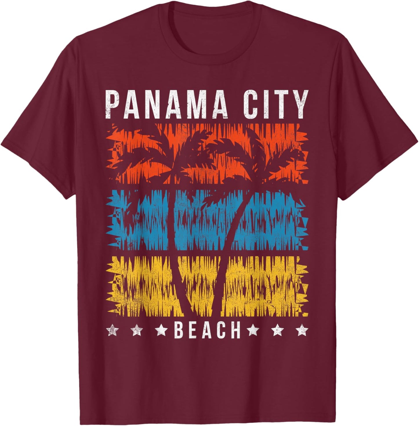 Panama City Beach Family Summer Vacation Souvenir Retro T-Shirt - T-Shirt | Maroon