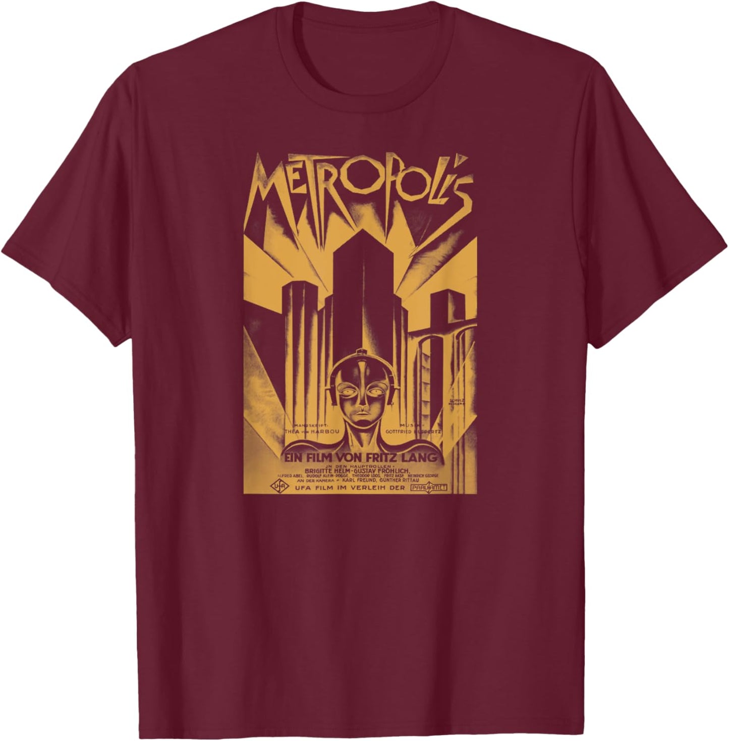 METROPOLIS (Halftone, high detail print) T-Shirt - T-Shirt | Maroon