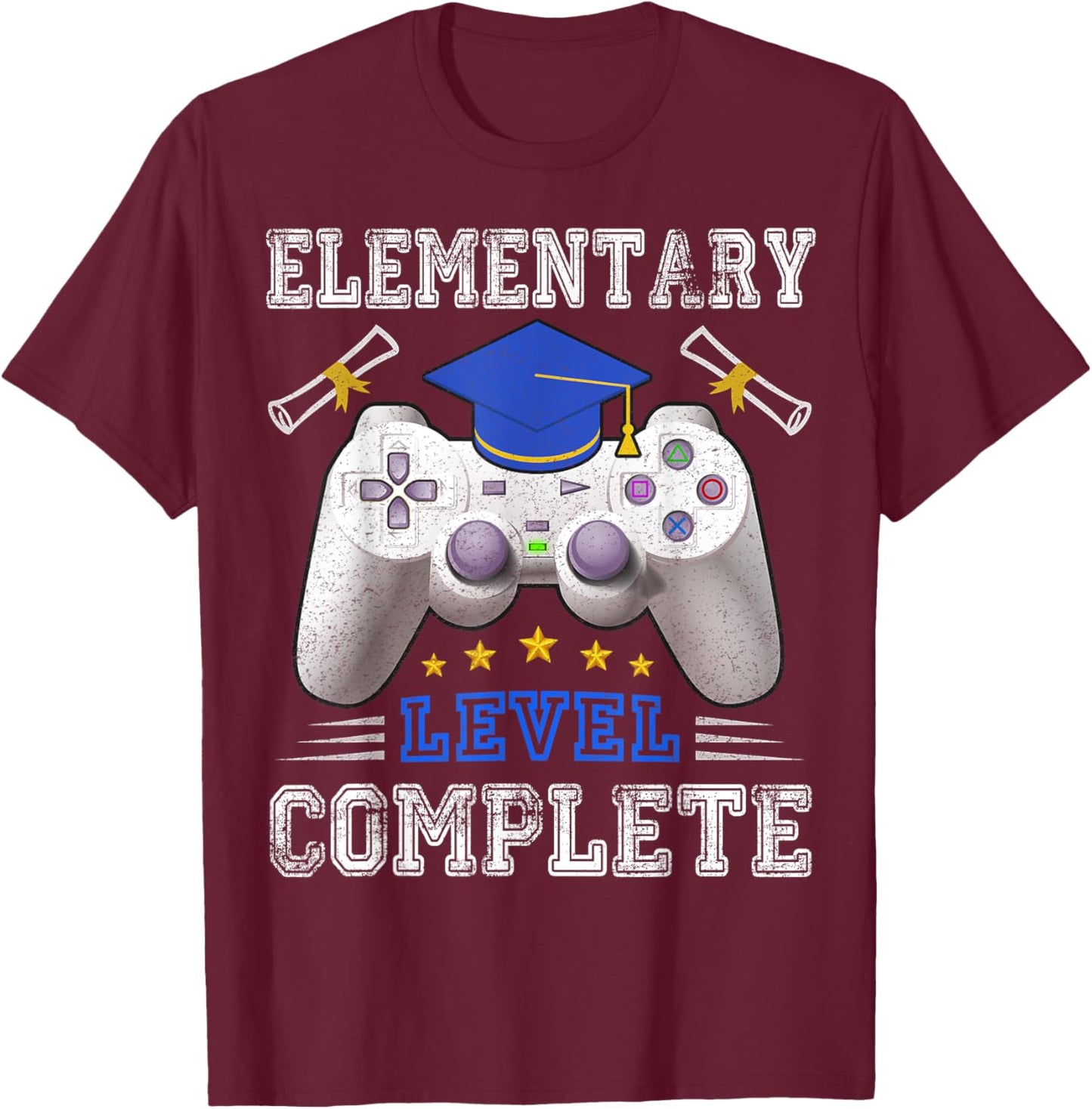 Elementary Level Complete Class Of 2025 Graduation T-Shirt - T-Shirt | Maroon
