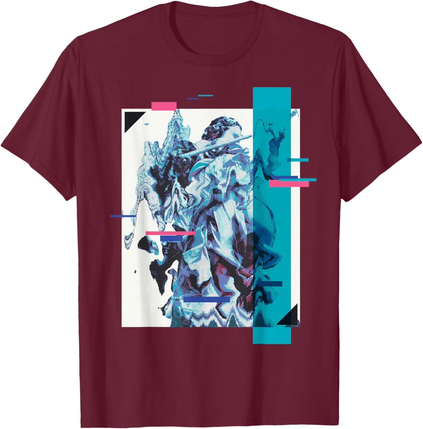 Vaporwave Aesthetic Retro 80s 90s Statue Japanese Glitch Art T-Shirt - T-Shirt | Maroon