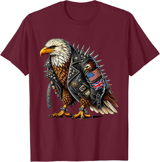 Punk Rock Eagle T-Shirt - T-Shirt | Maroon