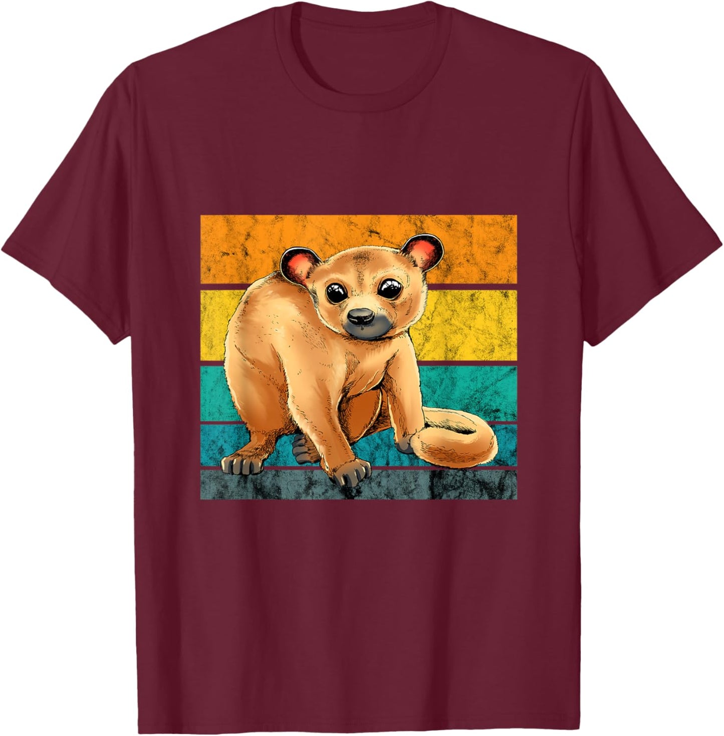 Kinkajou Retro Vintage Honey Bear Animal Kinkajou Lover T-Shirt - T-Shirt | Maroon