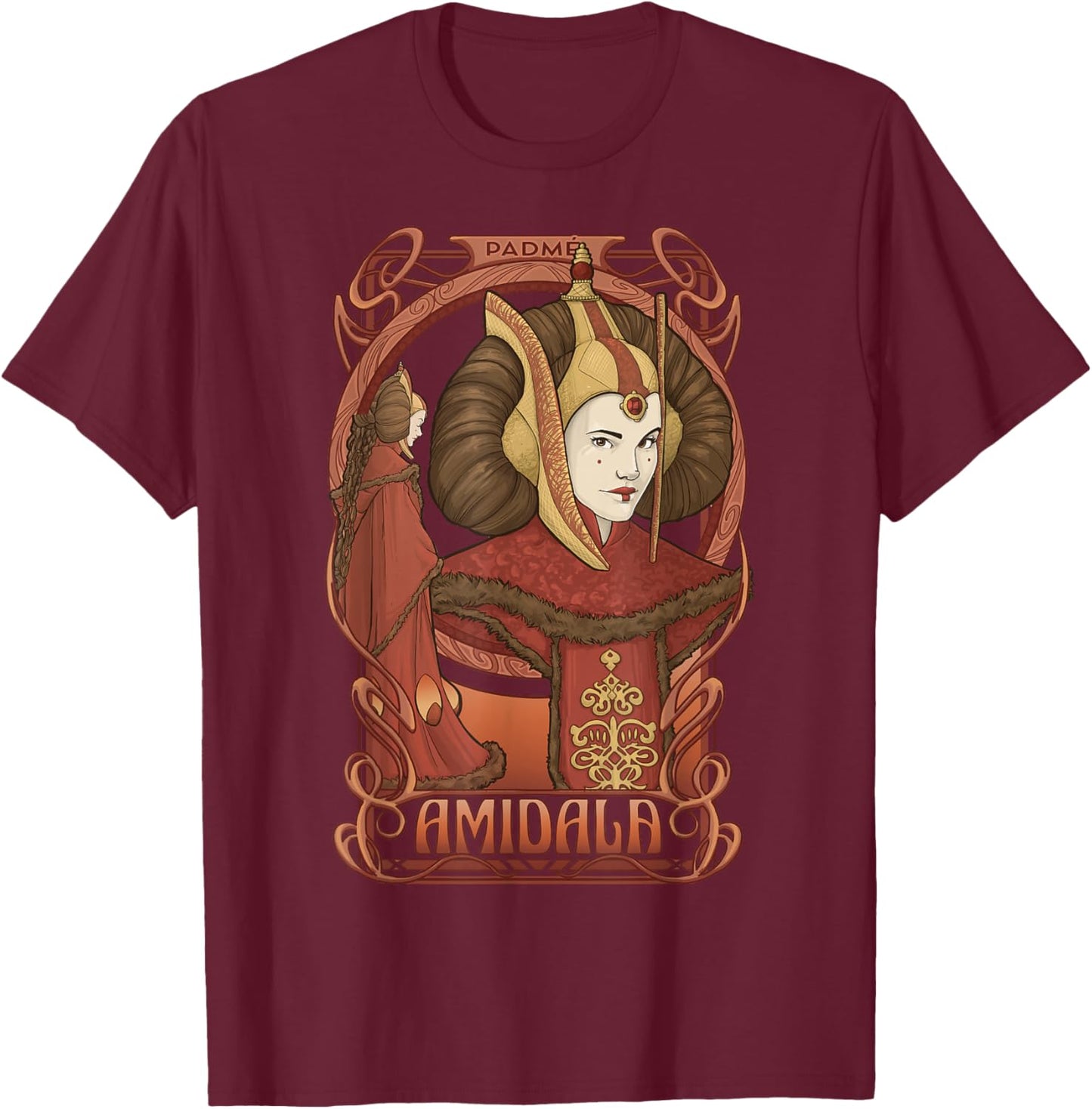Star Wars Padme Amidala Queen Portrait T-Shirt - T-Shirt | Maroon