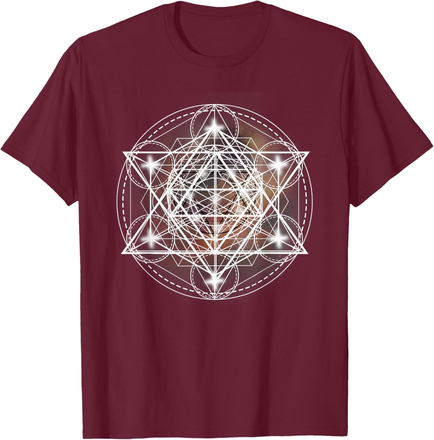 Metatron Cube Sacred Geometry Shirt - Spiritual Yoga T-Shirt - T-Shirt | Maroon