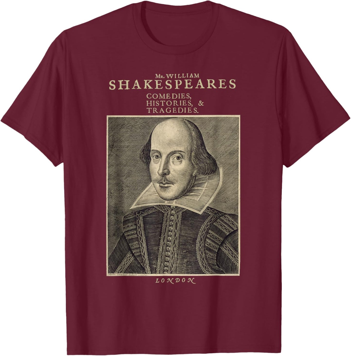 Vintage Shakespeare Literature - William Shakespeare Play T-Shirt - T-Shirt | Maroon