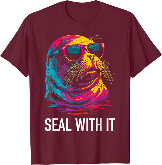 Seal With It Sea Lion Seal Lover T-Shirt - T-Shirt | Maroon
