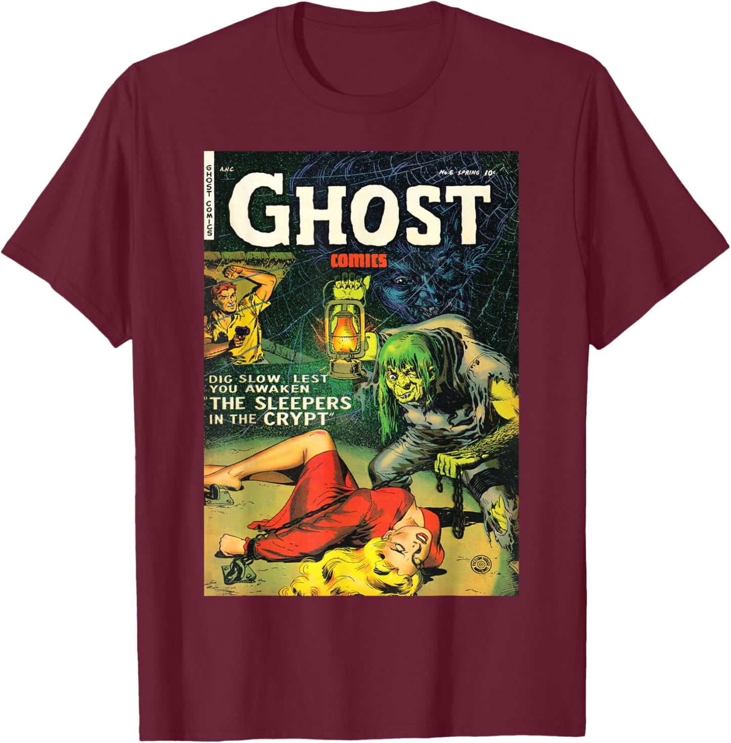 Halloween Horror Vintage Monster Comic Book Retro Scary T-Shirt - T-Shirt | Maroon