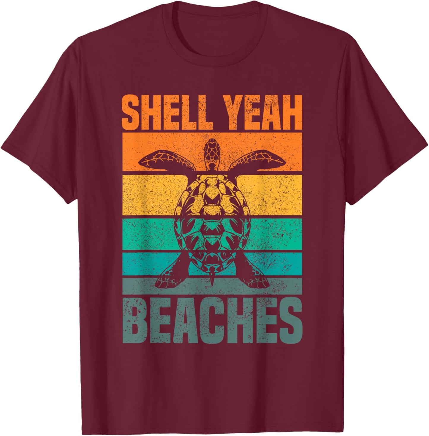 Vintage Shell Yeah Tortoise Lover Gift Marine Animal Turtle T-Shirt - T-Shirt | Maroon