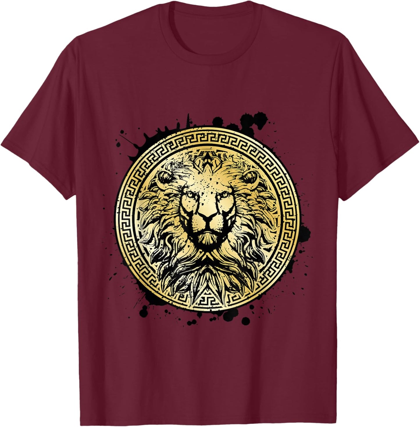 Lion Mythology Gold Beast Workout Motivation Gym Fitness T-Shirt - T-Shirt | Maroon