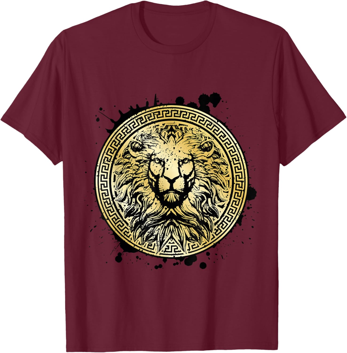 Lion Mythology Gold Beast Workout Motivation Gym Fitness T-Shirt - T-Shirt | Maroon