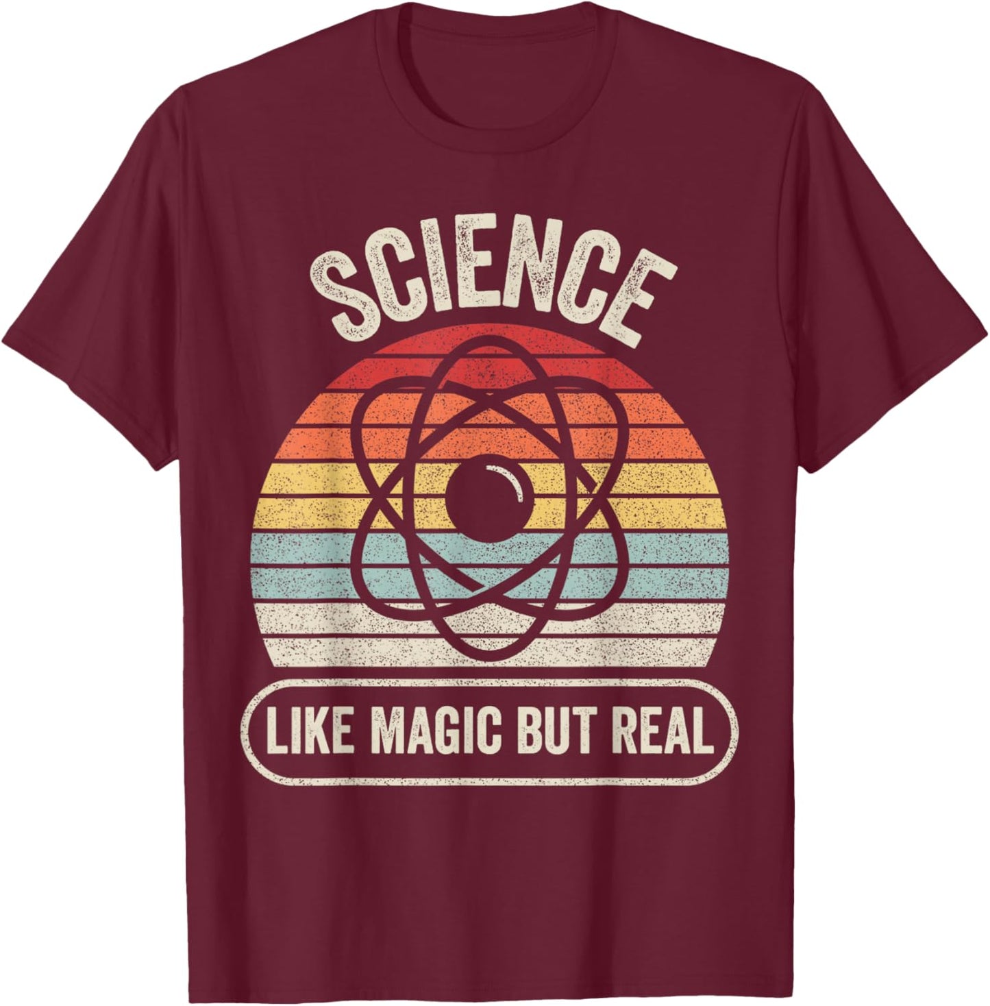 Retro Vintage Science Like Magic But Real Small T-Shirt - T-Shirt | Maroon