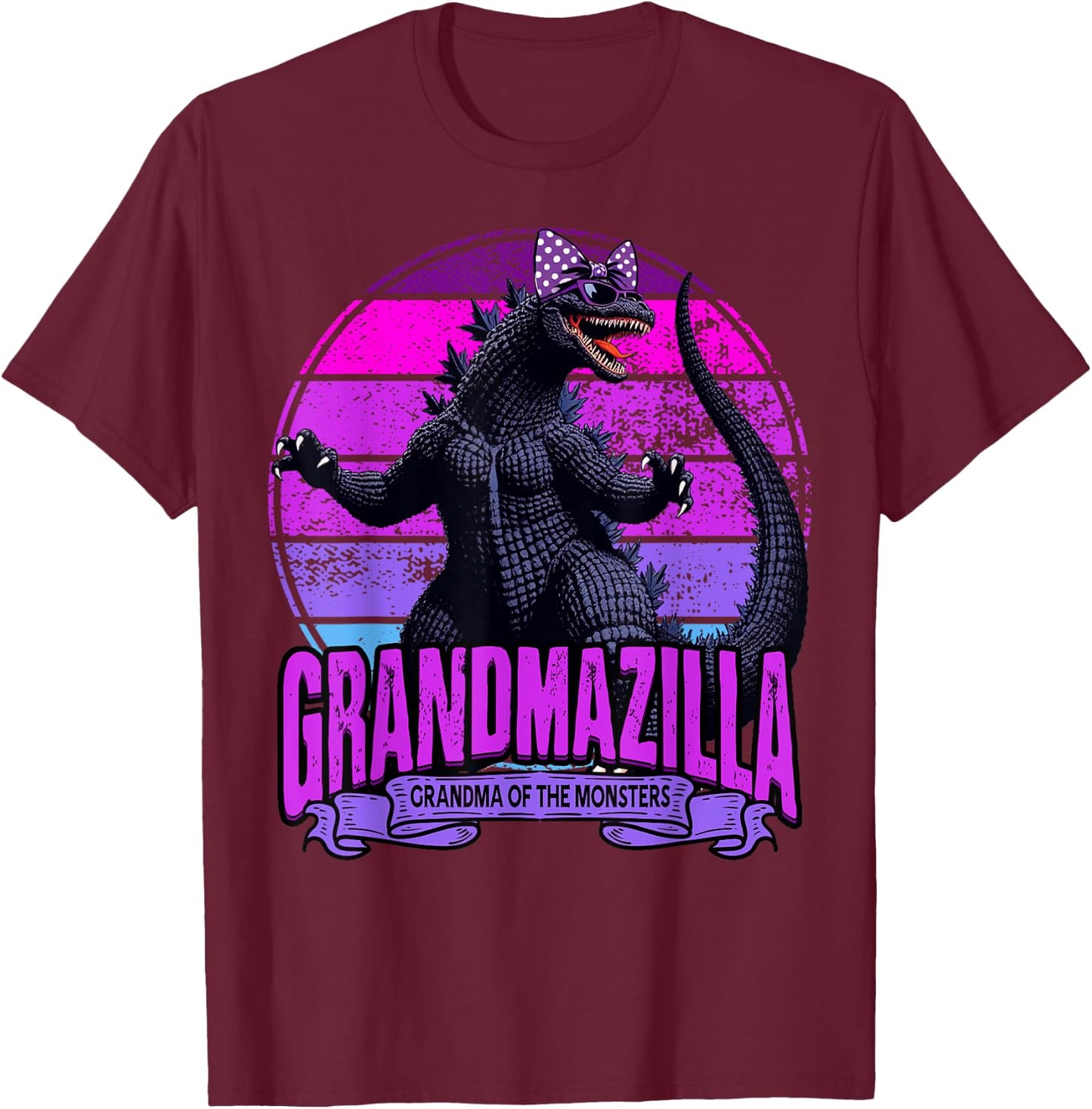 Grandmazilla Grandma Of The Monsters Funny Gifts Mother's T-Shirt - T-Shirt | Maroon