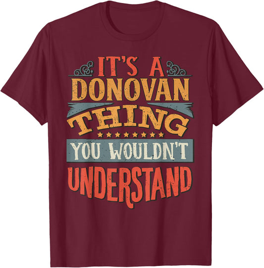 Donovan Name T-Shirt - T-Shirt | Maroon