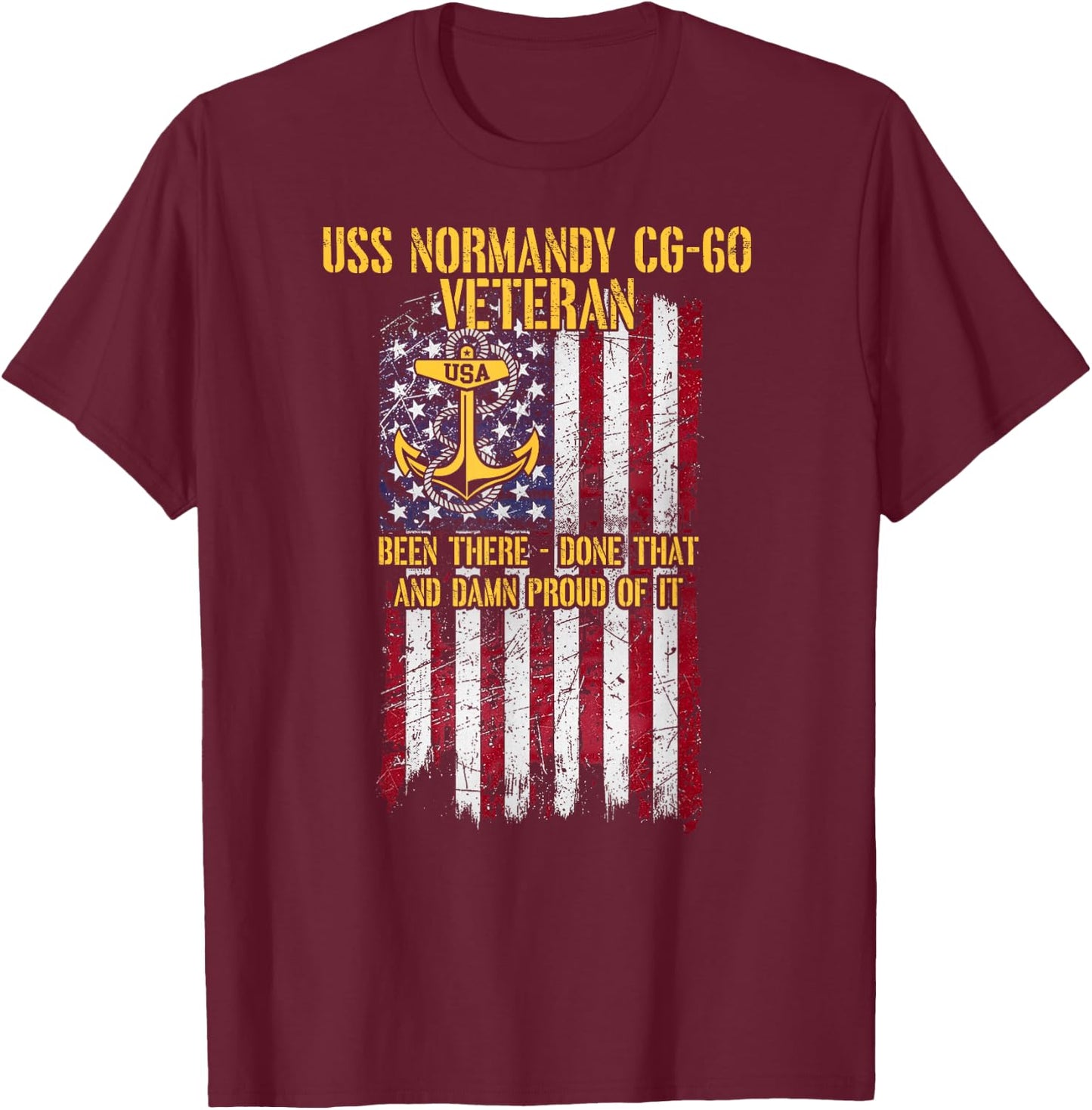 USS Normandy CG-60 Cruiser Veteran T-Shirt - T-Shirt | Maroon