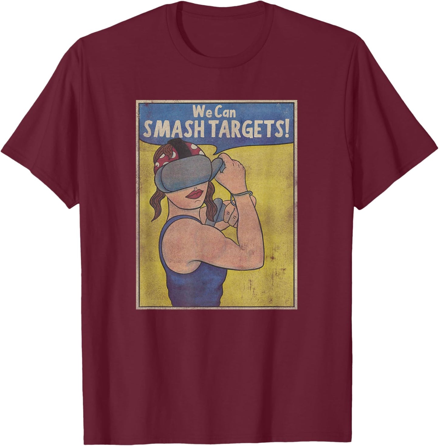 VR Fitness - Virtual Reality Workout - We Can Smash Targets T-Shirt - T-Shirt | Maroon