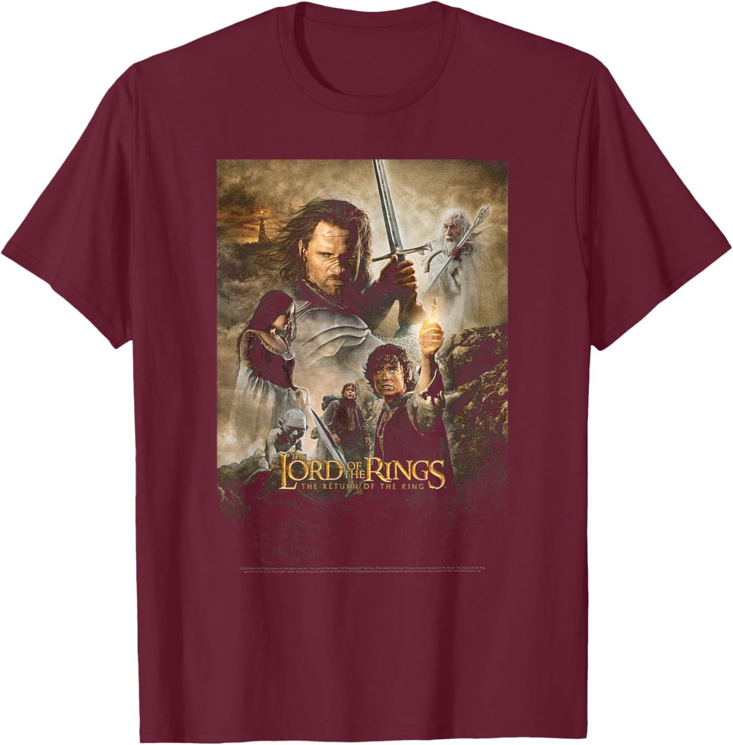 Lord Of The Rings Return Of The King Group Poster T-Shirt - T-Shirt | Maroon