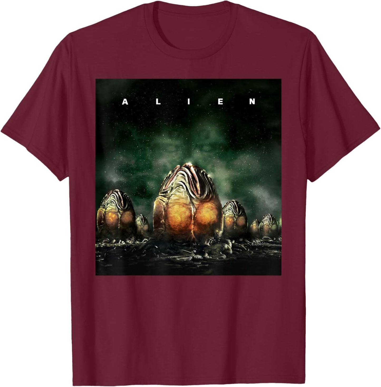Alien Xenomorph Eggs Movie Poster T-Shirt - T-Shirt | Maroon
