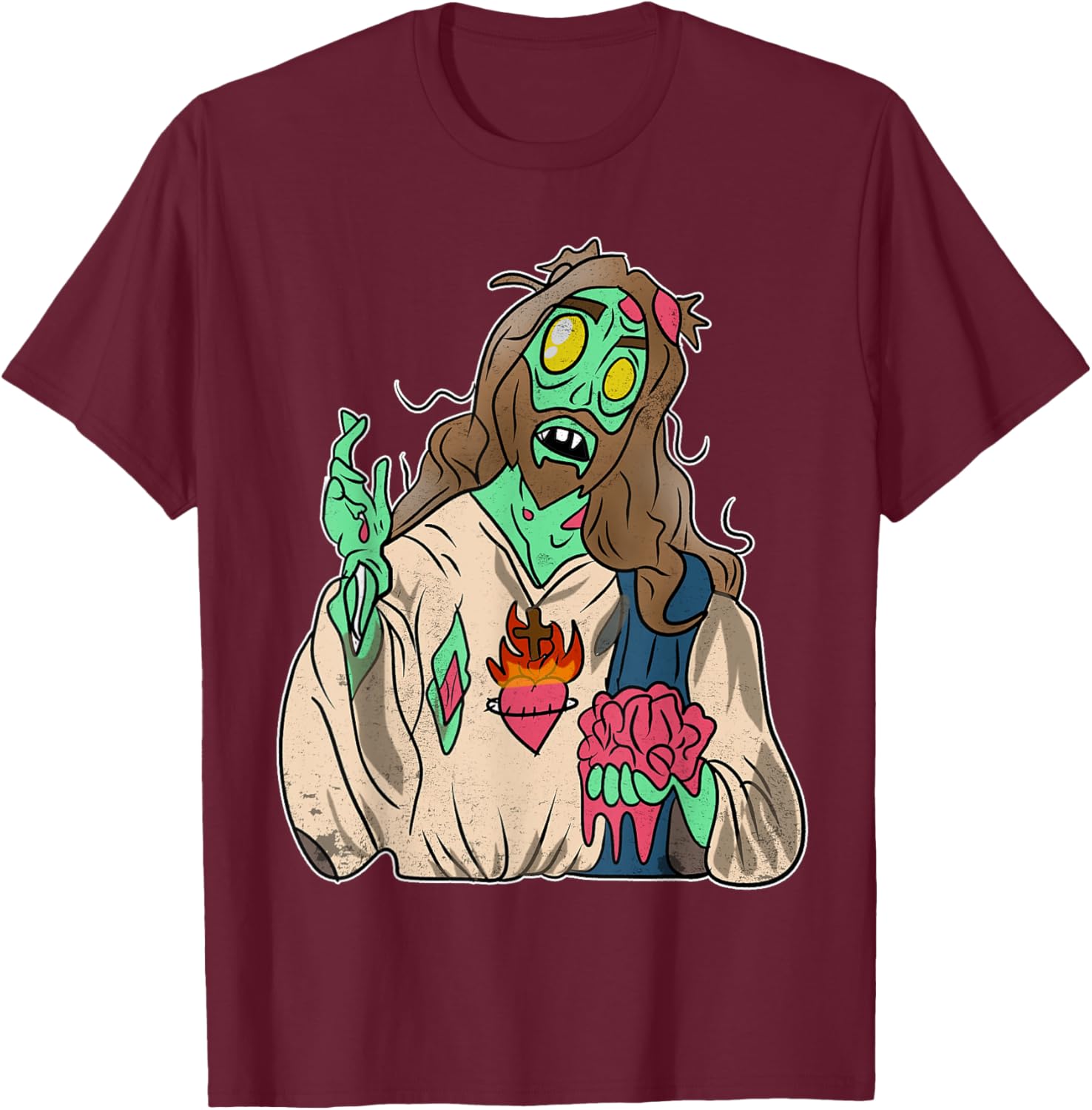 Zombie Jesus Day | Easter | Zombie Jesus T-Shirt - T-Shirt | Maroon