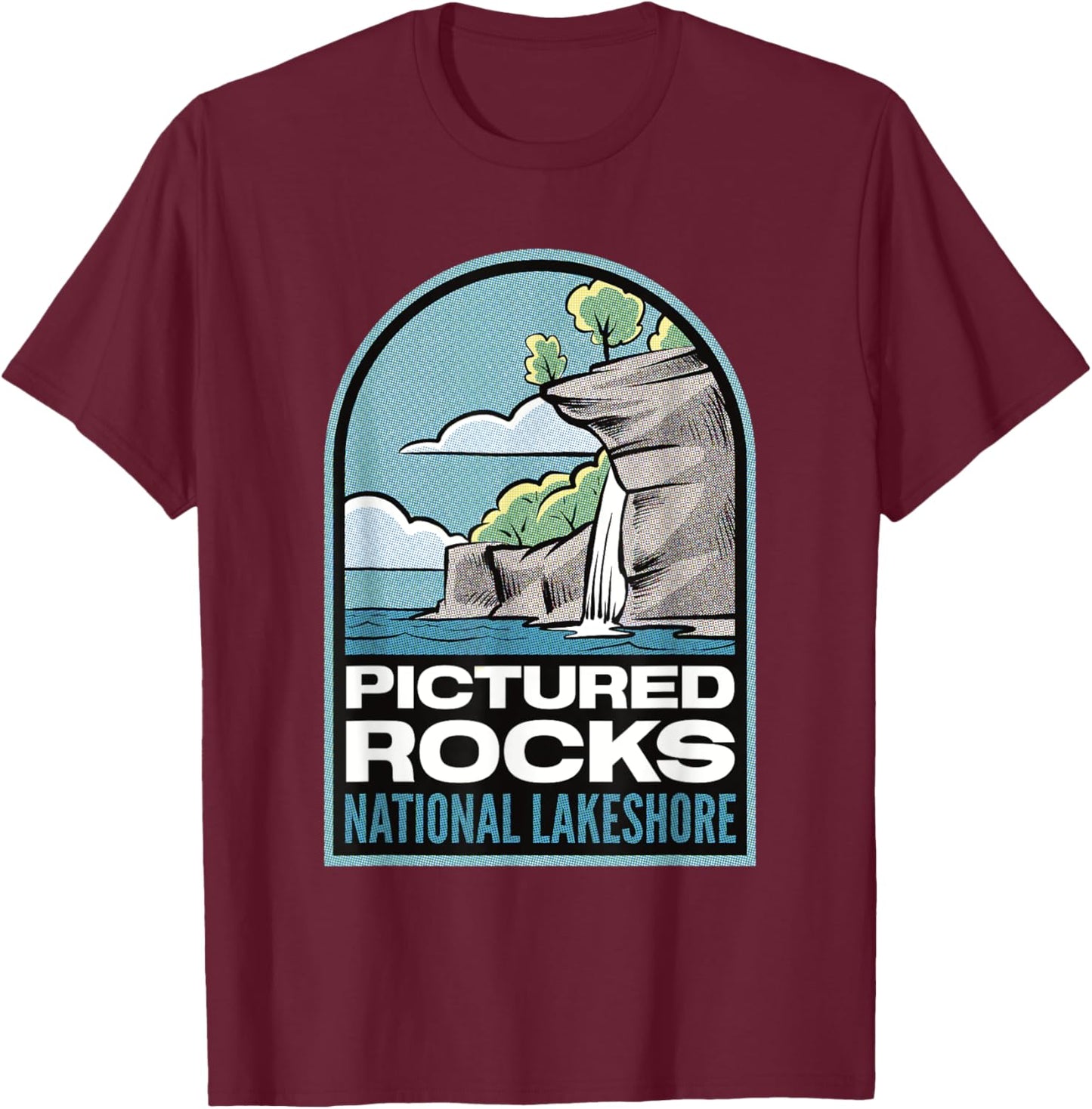 Pictured Rocks National Lakeshore Michigan T-Shirt - T-Shirt | Maroon