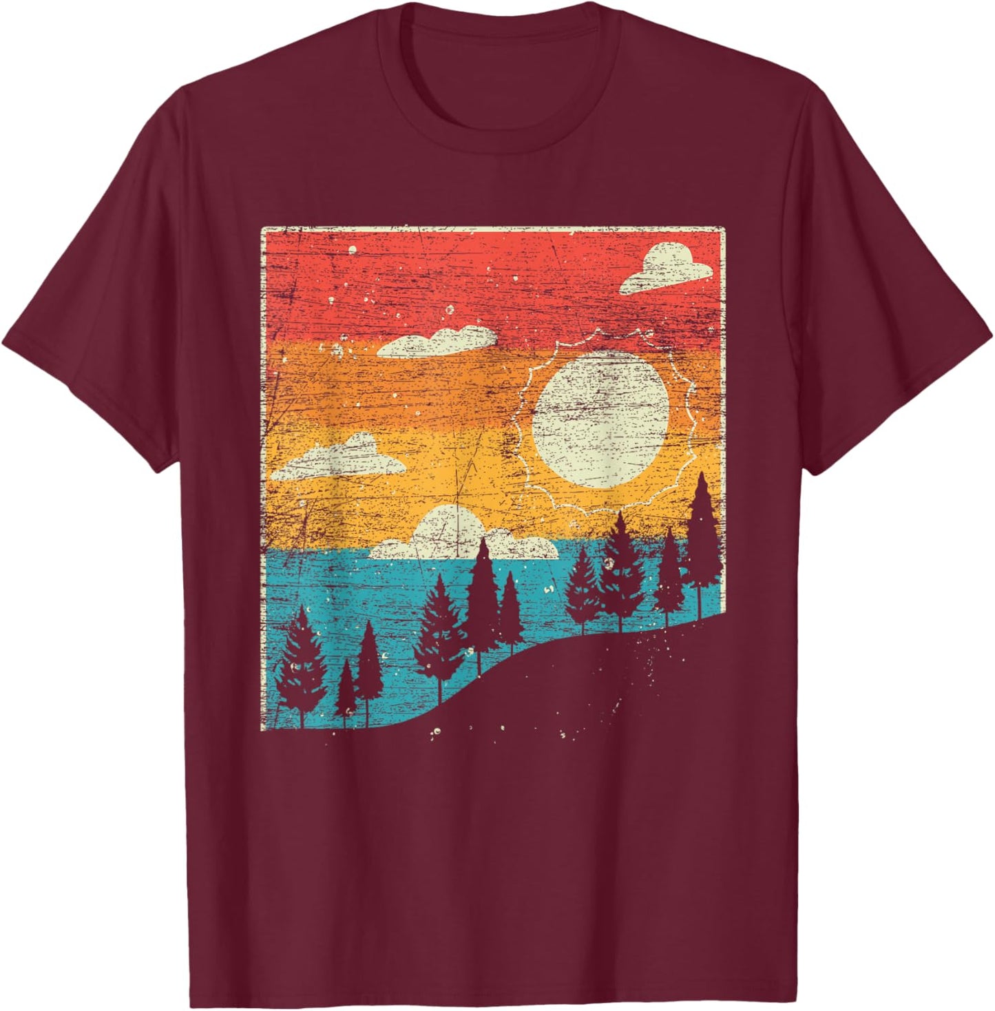 Retro Nature T-Shirt - T-Shirt | Maroon