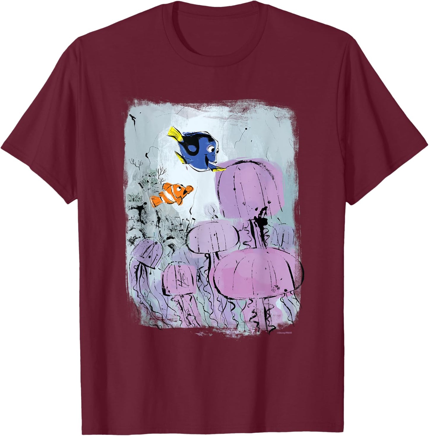 Disney and Pixar’s Finding Nemo Marlin & Dory Jellyfish T-Shirt - T-Shirt | Maroon