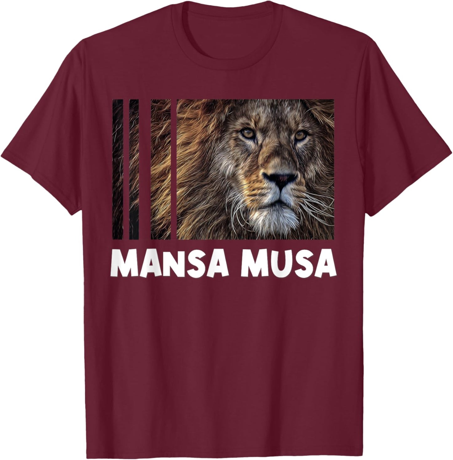 Mansa Musa Lion T-Shirt - T-Shirt | Maroon