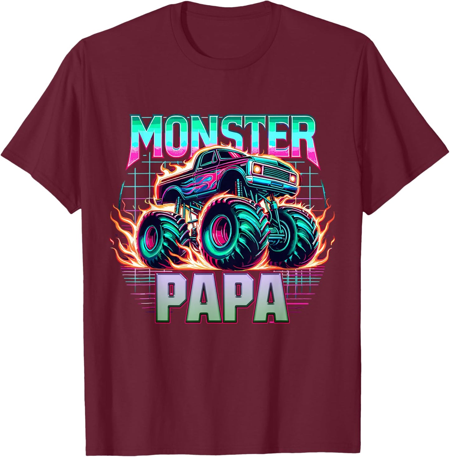 Monster Truck Papa Monster Truck Are My Jam Truck Lovers T-Shirt - T-Shirt | Maroon