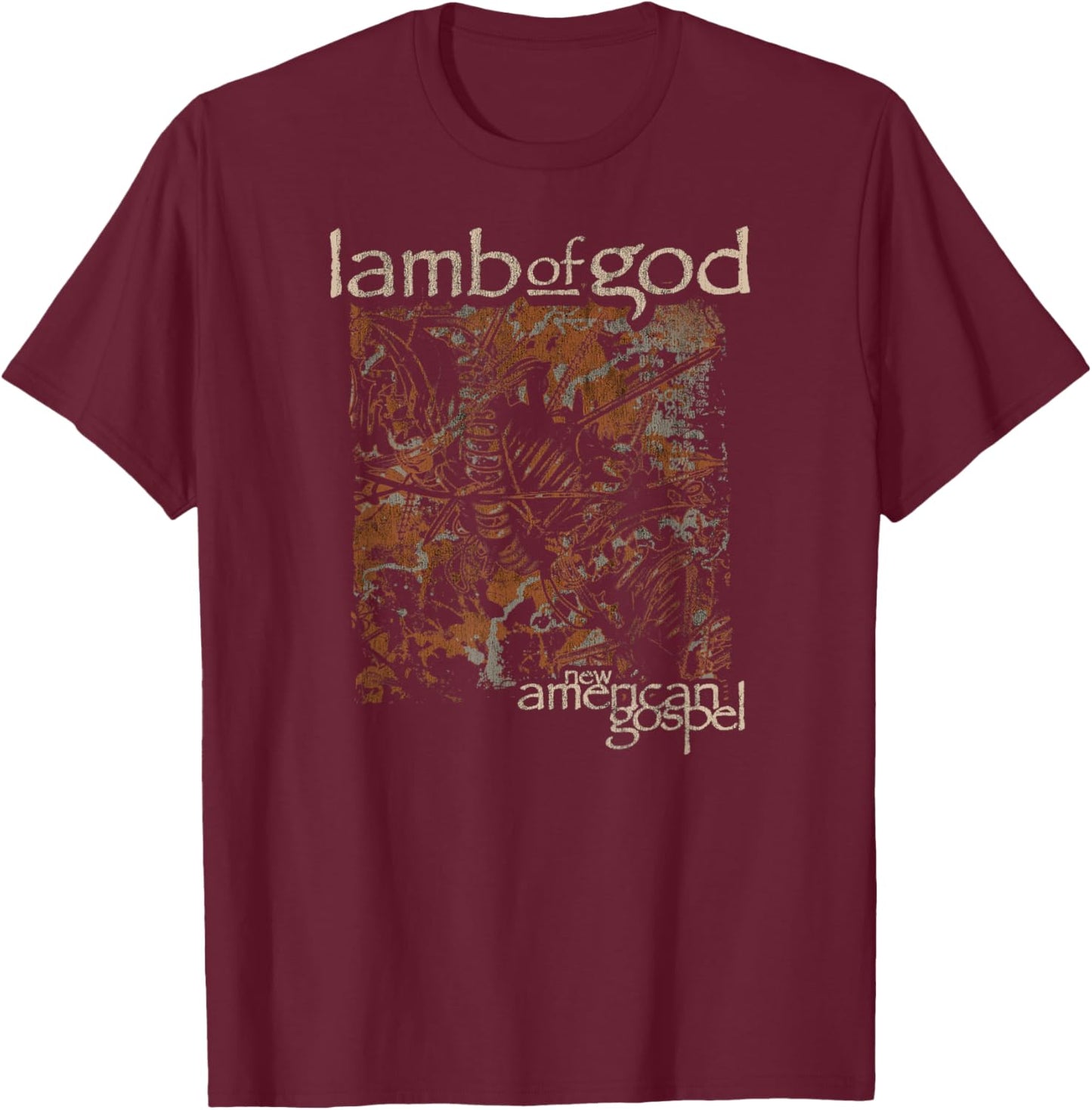 Lamb of God – New American Gospel T-Shirt - T-Shirt | Maroon